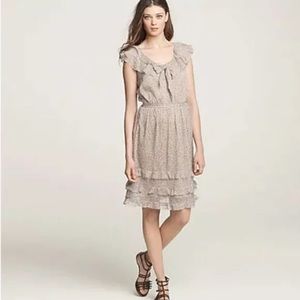 J. Crew Size 8 Lucinda Letour Silk Floral Midi Dress Fit Flare Cap Sleeve 40678